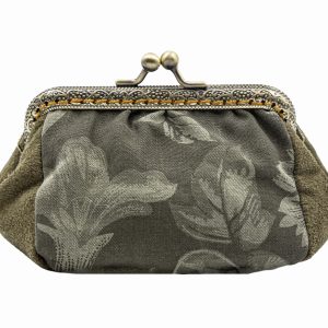 Poșetă portofel mică Flori mari kaki