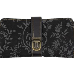 Portofel negru din bumbac Crengi