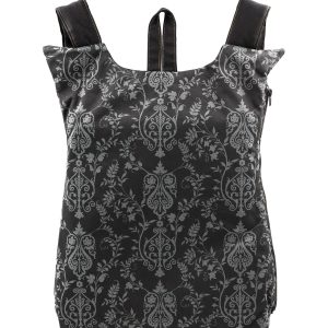 Rucsacul Royal negru mare al Mariei cu imprimeu baroc